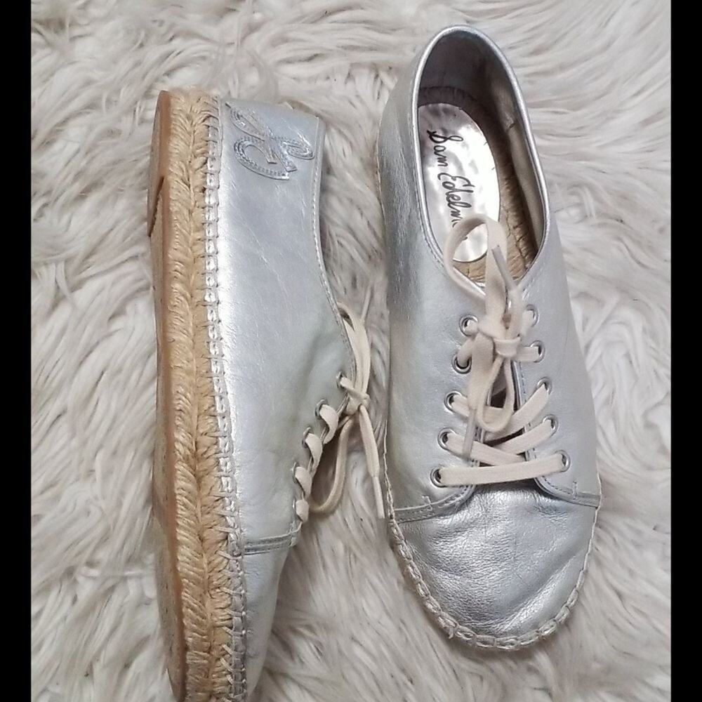 Sam Elderman Silver Lillian Espadrilles S - image 2